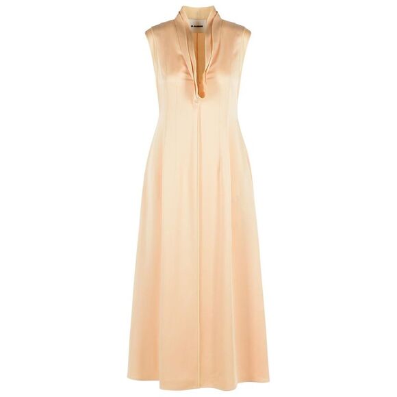 Jil Sander Acetate And Peach Viscose Dress Women